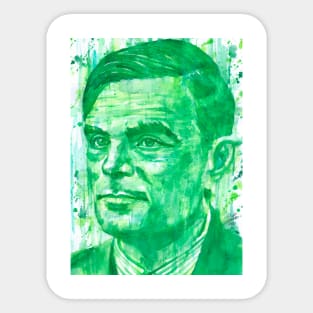 ALAN TURING watercolor portrait .1 Sticker